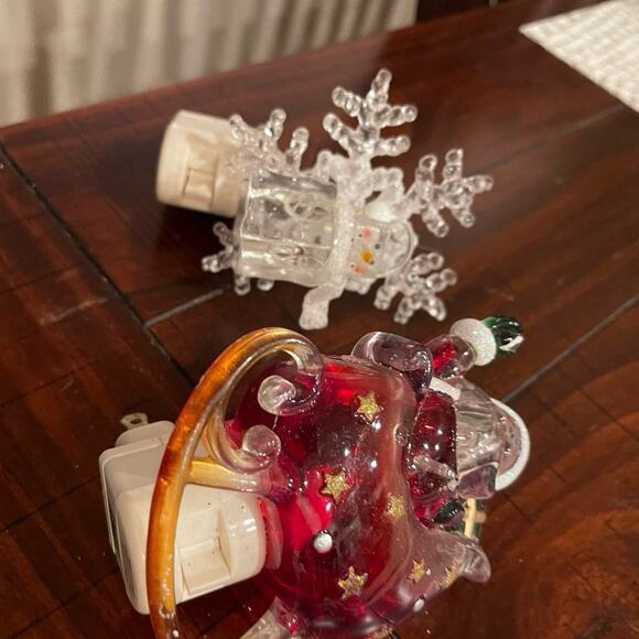 Set of two Christmas night lights Santa and snowman work good - Picture 5 of 9